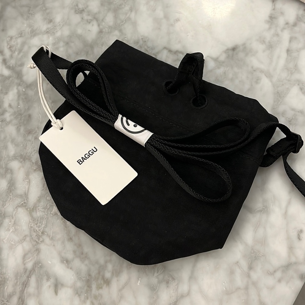 Baggu Mini Nylon Bucket Bag in Black NWT